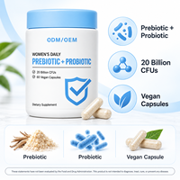 Fabricant OEM/ODM de capsules végétaliennes prébiotiques et probiotiques pour femmes, mélange de fibres prébiotiques et de probiotiques, complément alimentaire, marque privée