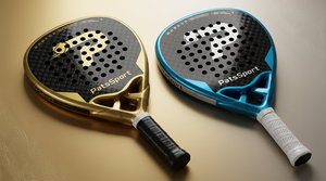 <span class=keywords><strong>Raquette</strong></span> de <span class=keywords><strong>padel</strong></span> en fibre de carbone 12K or/bleu prête à être expédiée, 38 mm avec finition mate + givrée, tête en diamant, pour les professionnels - Product Image 6