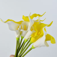 Bunga Calla Lily PU 3D Buatan, Tangkai Panjang, Dekorasi Rumah - Tahan Air, Realistis, Gaya Modern untuk Hari Ibu, Paskah & Tahun Baru
