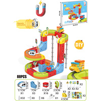 Jouets de voitures sur rail magnétique pour tout-petits, circuit de course flexible, assemblage DIY, ensembles de trains électriques orbitaux