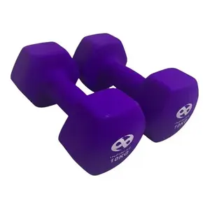 Mancuernas Hexagonales de 10 Kg con Revestimiento de Neopreno, Hierro Fundido, Par para Ejercicio en Casa, Entrenamiento de Fuerza, Unisex, Marca Infinity, Modelo IF-MN10 - Product Image 5