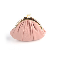 Porte-monnaie multicolore en solde avec fermoir métallique, mini portefeuille souple en cuir de mouton pour femmes
