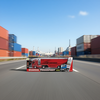 Camion de transport télécommandé MAZZEO GIOCATTOLI RC, échelle 1:36, électrique, prêt à l'emploi, en plastique, avec remorque porte-conteneurs