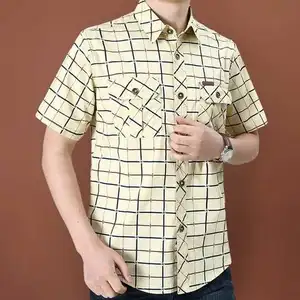 Camicia formale per gli uomini in cotone Plaid Oversize Business camicia di alta qualità per gli uomini sottili camicie traspiranti sottili per gli uomini Casual