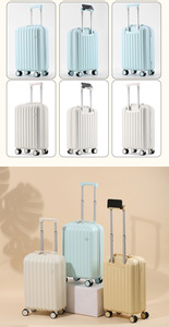 Fashion Neoprene 20-24 Inch Light Weight Carry-On <strong>Suitcase</strong> with Polyester Lining White Yellow <strong>Blue</strong> Trip - Product Image 6