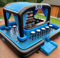 Piscine à eau gonflable extérieure personnalisée tente de pub de fête dans le jardin installations d'amusement aquatique piscine à bar gonflable