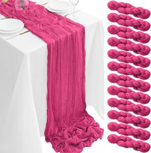 Chemin de table en gaze de coton 35x120 pouces, chemin de table en gaze de coton pour Pâques et le printemps, chemins de table en gaze de coton de 10 pieds, style bohème - Product Image 5