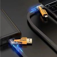 Cable de Datos Trenzado 4 en 1 para Teléfono Móvil, PD 27W 5A, Nuevo Cable de Carga Súper Rápida 2 en 1 de 120W, Tipo-C a C para Huawei y Xiaomi