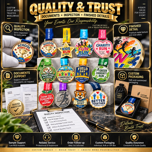 Medaglia Sportiva Personalizzata in Lega di Zinco Smaltata con Nastro per Eventi Scolastici, Beneficiosi, Maratone 5K, Logo Personalizzato, Vendita all'Ingrosso OEM - Product Image 6
