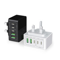 Chargeur rapide multi-ports 40W 5 ports 3C2A PD20W Type-C USB-A, bloc de charge de voyage ignifuge, prise EU US UK pour téléphone portable et ordinateur portable