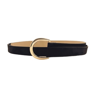 Cambodia Factory Customized Simple Fashion Ladies Belt Suede Material with Coat <b>Skirt</b> Elastic and <b>PU</b> <b>Leather</b> Metal Buckle - Product Image 1