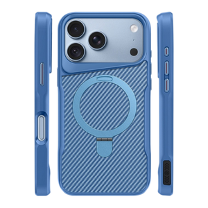 Luxury Matte Carbon Fiber Texture Magnetic Phone Case for <b>iPhone</b> 18 12 13 14 15 16 17 Pro Max With Ring <b>Stand</b> Protective Cover - Product Image 5