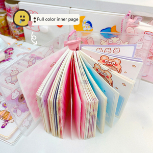 Mini carpetas transparentes de PVC de Corea, cubiertas de Carpeta de 3 anillas, botón a presión, cuadrícula, páginas en Color para cuaderno, cuaderno promocional - Product Image 3