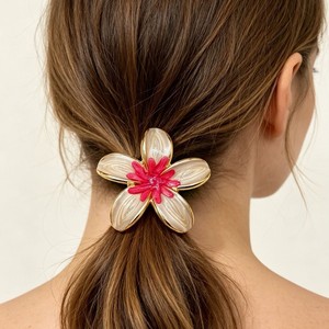 Nuevas Horquillas para el Cabello con Flores de Plumeria Estilo Boho, Románticas Horquillas con Flores Esmaltadas, Elegantes Accesorios para el Cabello para Mujer, para Vacaciones de Verano - Product Image 1