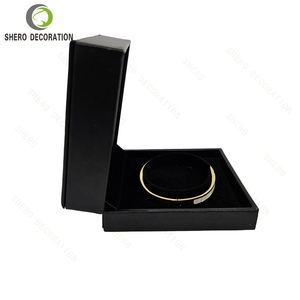 Luxury Black PU Leather <b>Ring</b> <b>Box</b> Square Velvet Lined Jewelry Gift <b>Box</b> for Wedding Engagement with Custom Gold Logo - Product Image 1