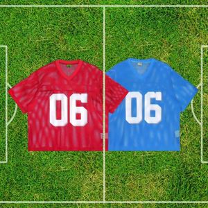 เสื้อเจอร์ซีย์ฟุตบอลอเมริกันทรงบ็อกซี่ พิมพ์ลายซิลค์สกรีนตามสั่ง ระบายอากาศได้ดี ป้องกันแบคทีเรีย ไซส์พลัส สไตล์เรโทร แฟชั่น เซ็กซี่ - Product Image 1