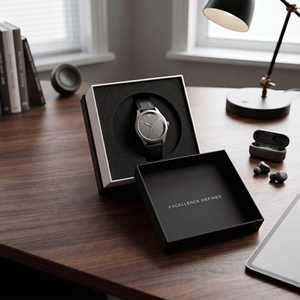 Caja de embalaje personalizada de lujo con logotipo, cajas de cartón rígido para embalaje de relojes. - Product Image 1