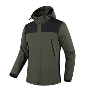 Logo personnalisé Veste softshell coupe-vent d'extérieur pour hommes Veste softshell imperméable à capuche pour hommes Sports tactiques - Product Image 2