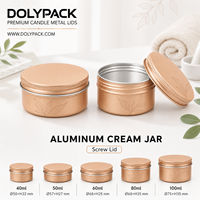 Vasetto in Alluminio Personalizzabile per Cosmetici con Tappo a Vite, Finitura Ramo Botanico Nero e Oro, per Crema Viso, Burro Corpo, Balsamo
