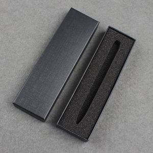 Boîte cadeau en papier noir mat écologique personnalisée avec couvercle et base pour stylos promotionnels avec impression sérigraphique - Product Image 2