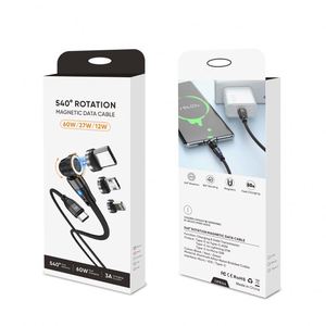 Chargeur magnétique rotatif à 540 degrés 3A à charge ultra-rapide et câble tressé en nylon, ensemble adapté à tous les types de téléphones – Vente Flash - Product Image 6