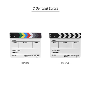 อะคริลิคพลาสติกกรรมการภาพยนตร์ Clapboard ตัดฉากการกระทำ Clapper คณะกรรมการกระดานชนวนด้วยไม้สี - Product Image 3