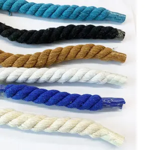 Colorful Thick Round Twisted Rope Cotton Shoelaces Suitable Board Shoes Cotton Shoe Laces for Sneaker Decoration