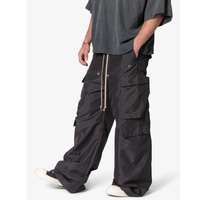 Pantalon décontracté pour homme style Y2K avec cordon de serrage, poches et coupe droite, en tissu épais, streetwear, mode masculine