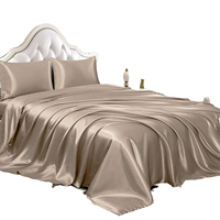 Ensemble de lit de quatre pièces de couleur unie luxe King Size 100% soie couette drap de lit ensembles de literie en soie en gros
