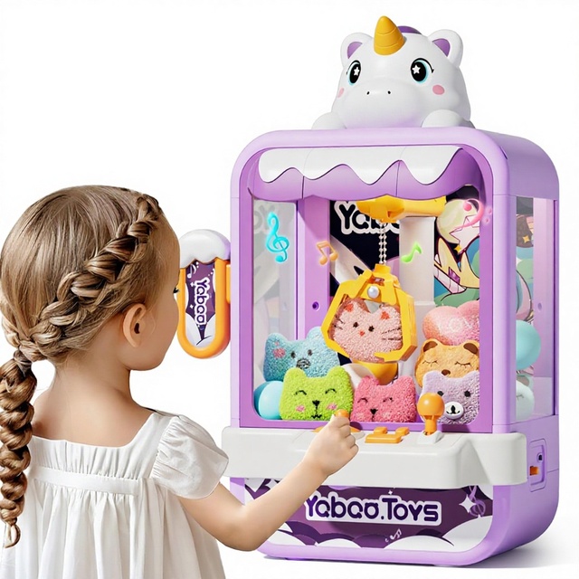 Stem Educational Toys Plastic Claw Machine for Girls Unicorns Theme Arcade Game Toy Christmas Birthday Gift