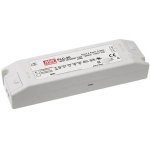 Driver LED Mean Well PLC-30 12V 3000mA, courant et tension constants, canal unique, convertisseur AC/DC, entrée 100-240VAC - Product Image 1