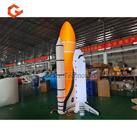 Lanzadera espacial inflable gigante para exteriores, modelo de nave espacial con luces LED para publicidad