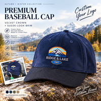 Casquette de baseball en velours petite série avec visière en faux daim pour les labels indépendants et les acheteurs de boutiques