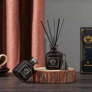 Hotel Series Reed <b>Diffuser</b> 50Ml Matte Black <b>Bottle</b> With Tassel Design Scented Air Freshener For Home Bedroom Hotel Use - Product Image 2
