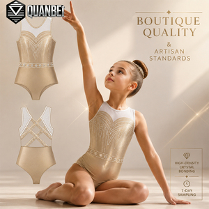 <span class=keywords><strong>Justaucorps</strong></span> de gymnastique rythmique pour filles, sans manches, scintillant, dos croisé, tenue de performance, vente en gros usine - Product Image 1