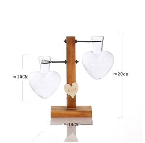 <span class=keywords><strong>Pot</strong></span> de fleur transparent décor à la maison plantes salon support Vertical <span class=keywords><strong>en</strong></span> bois Vase <span class=keywords><strong>en</strong></span> <span class=keywords><strong>verre</strong></span> hydroponique <span class=keywords><strong>en</strong></span> forme de coeur - Product Image 2