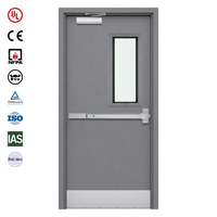 Porte coupe-feu en acier UL 10(b) résistante au feu 60 minutes pour cuisines commerciales, porte de sortie incendie, porte affleurante