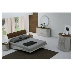 नोवा घर बिस्तर बेडरूम फर्नीचर सेट MHAA004 वक्र डिजाइन मंच बिस्तर राजा आकार बेडरूम बेड