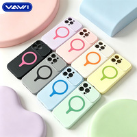 Étui de protection magnétique en silicone VAWI S125 à couverture intégrale, anti-chute, avec doublure douce et coussinets, pour iPhone