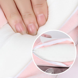 หมอนรองหลังเมมโมรี่โฟมรูปทรงสี่เหลี่ยมผืนผ้าสีชมพู สำหรับพักผ่อนในออฟฟิศ พร้อมปลอกผ้าฝ้ายโพลีเอสเตอร์ - Product Image 1