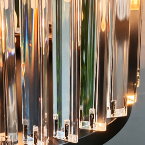 Lámpara de mesa de cristal de lujo, base redonda negra estable, para decoración de dormitorio y mesita de noche. - Product Image 3