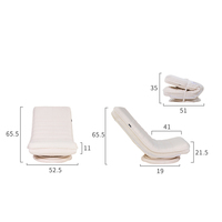 Sillón Reclinable Giratorio y Plegable de Terciopelo Teddy, Tipo Luna, de una Plaza, para Sala de Estar, Lectura Informal