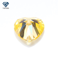 5*5-9*9mm coeur coupe placage jaune lâche Moissanite diamant coupe à facettes couleur jaune clair Moissanite gemmes pour la fabrication de bijoux
