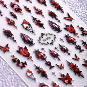 Pegatinas 3D de Rosas Estilo Gótico 2025, Decoración de Uñas con Rosas de Plástico, Venta Caliente, DIY - Product Image 3