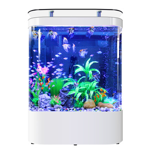 Hiện Đại Siêu Trắng Cong Góc Glass Fish Tank Top Lọc Cá Vàng Nuôi Trồng Thủy Sản Sang Trọng Sống Phòng Tắm Nhà Máy Trực Tiếp Cung Cấp - Product Image 4