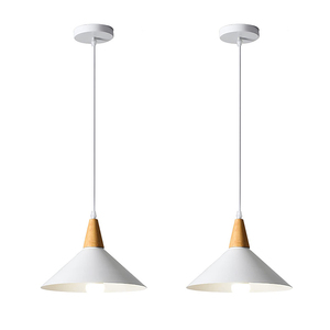 E27 lampada a sospensione moderna industriale plafoniera in metallo <span class=keywords><strong>lampadario</strong></span> in legno per cucina sala da pranzo camera caffè <span class=keywords><strong>bianco</strong></span> - Product Image 1