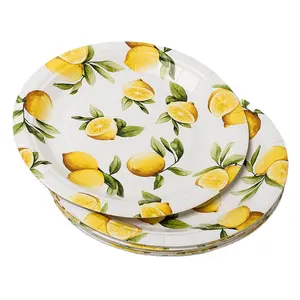 Biodegradable Lemon Design Birthday Party Supplies Tableware Eco Friendly Paper Plate