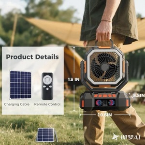 Ventilateur portable rechargeable 40000mAh avec batterie externe LED pour camping et extérieur - Product Image 1