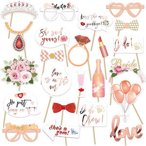 ชุดอุปกรณ์ถ่ายรูปงานแต่งงาน 23 ชิ้น สีโรสโกลด์ สำหรับงานปาร์ตี้ฉลองสมรส งานเลี้ยงสละโสด งานคริสต์มาส งานรับปริญญา - Product Image 1