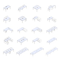 Station de travail de bureau moderne en métal gain de place 8 places avec design extensible Bureau efficace pour usage commercial